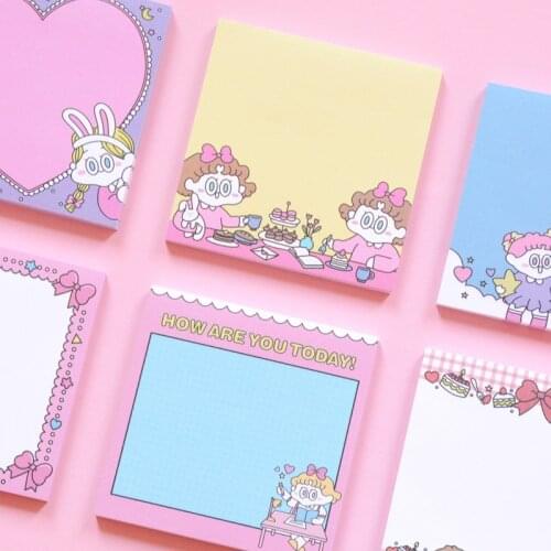 Creative and cute cartoon girls handbook portable pocket note pad Note and bookmark School Stationery