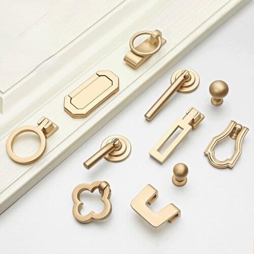 European Style Vintage Gold Cabinet Pulls Solid Zinc Alloy Kitchen Cupboard Handle Drawer Knobs Furniture Handle Hardware