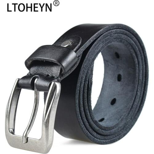 Vintage Leather High Quality Mens Belt Soft Top Layer Cowhide Washable Pin Buckle Business Belt 110-120cm 530