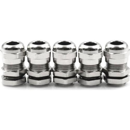 5 piece/lot Waterproof Stainless Steel Metal Cable Glands Connector Wire Glands for 3-8mm cable
