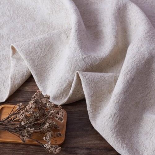 High Quality Flax Cotton fabric Jacquard Hemp with Rain and Dew tissu Fashion dress, cheongsam, jacket, bust skirt material
