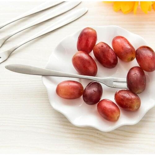 1PC Stainless Steel Two-tine Fruit Fork West Tableware Party Appetizer Snack Dessert Fruit Small Fork Kitchen Accessory