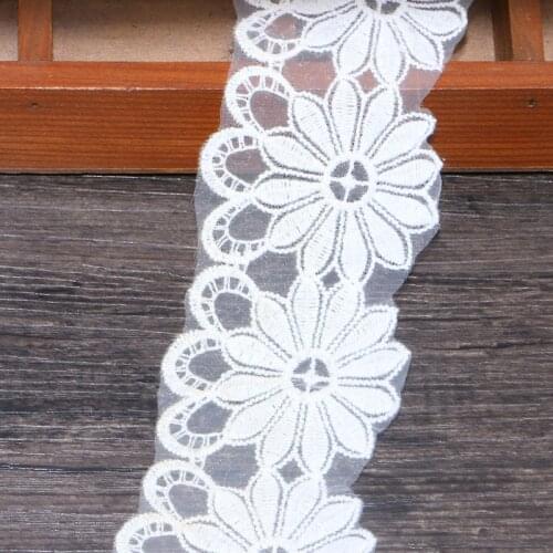 1yards/lot18cm White mesh Embroidery lace Ribbon Dress lace Needlework sewing lace fabric Sewing accessories lace trims