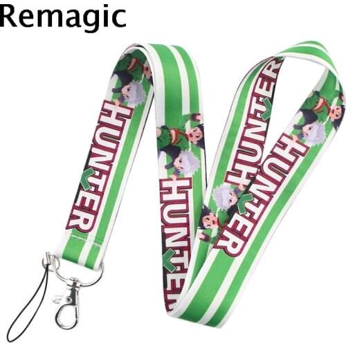 20pcs Hunter x Hunter Keychain Lanyards Id Badge Holder ID Card Pass Gym Mobile Phone Badge Holder Key Strap webbings ribbons