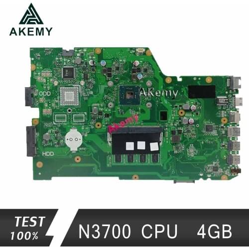 Akemy X751SA Laptop motherboard N3700 CPU 4GB For Asus X751S X751SJ X751SV Test mainboard X751SA motherboard test 100% ok