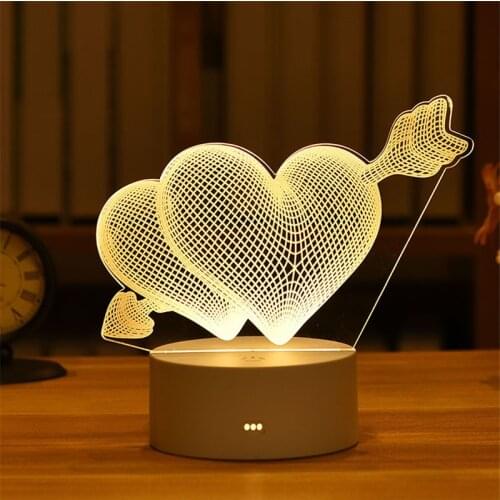 LED 3D Lamp Acrylic LED Night Light Wedding Home Decoration Birthday Gift for Girlfriend Boyfriend Rabbit Easter Decoration