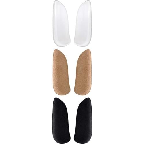 AUAU-Medial & Lateral Heel Wedge Silicone Insoles for Supination and Pronation, Corrective Adhesive Gel Shoe Inserts for Bow Leg