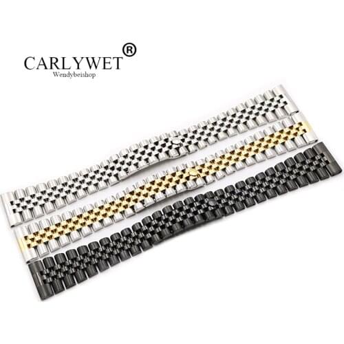 CARLYWET 20 22mm Stainless Steel Replacement Wrist Watch Band Bracelet Strap For Rolex Tudor Daytona Seiko Omega IWC Tag