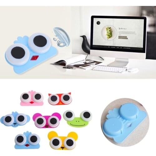 1PCS Sweet Cartoon 3D Big Eyes Contact Lenses Box Case Owl Frog Animal Shape Contact lens Case