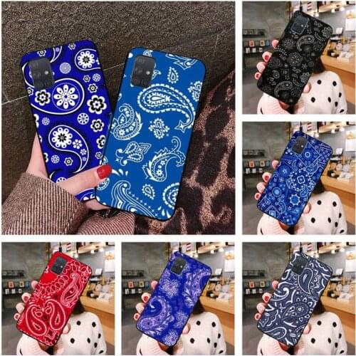 Royal Blue Bandana Phone Case For Samsung Galaxy A21S A01 A11 A31 A81 A10 A20E A30 A40 A50 A70 A80 A71 A51