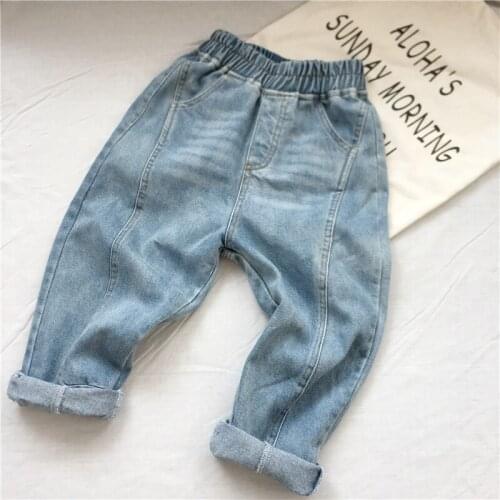 New Toddler Baby Jeans Spring Autumn Korean Casual Jeans for Boys Kids Girls Denim Pants 2 3 4 5 6 7 Years Children Trousers