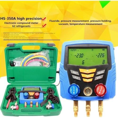 HS-350A Air Conditioning Refrigerant Meter Digital Fluoride Meter Car Digital Display Electronic Refrigerant Pressure Gauge