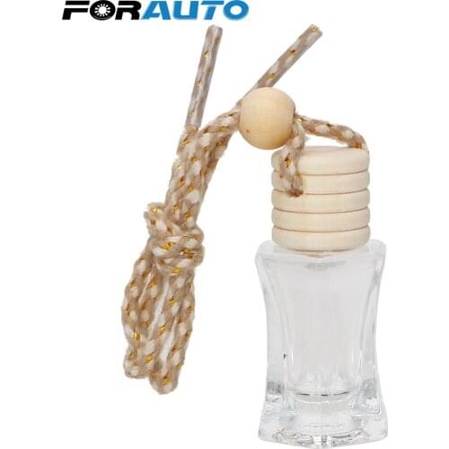 FORAUTO Car Empty Glass Perfume Bottle Car Air Freshener For Essential Oils Diffuser Car-styling Fragrance Hanging Ornament