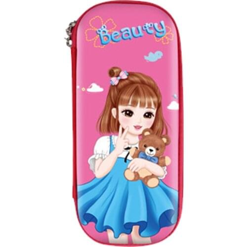 Pencil Case EVA Storage Box Lovely Pink Cartoon Pen Bag for School Girl Kawaii Stationery Gift Pouch Eraser Holder IN