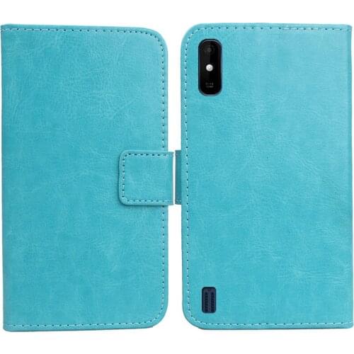 For Wiko Y81 6.22" Solid Color Leather Flip with Card Packet Bags Phone Case for Wiko Y81 Holster