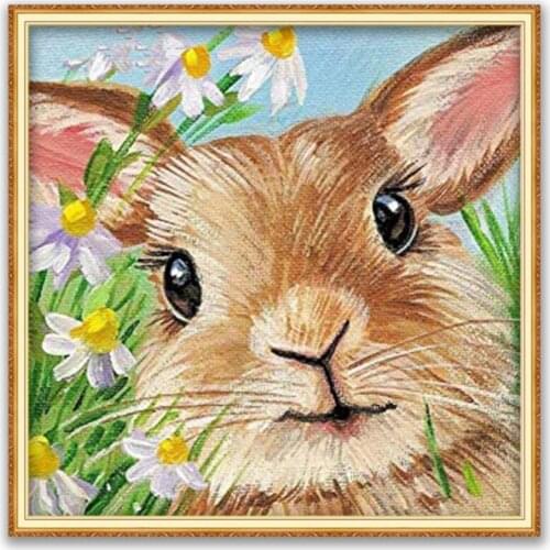 Animal Rabbit DIY Cross Stitch Embroidery 11CT Kits Needlework Craft Set Printed Canvas Cotton Thread Home Decoration For Room