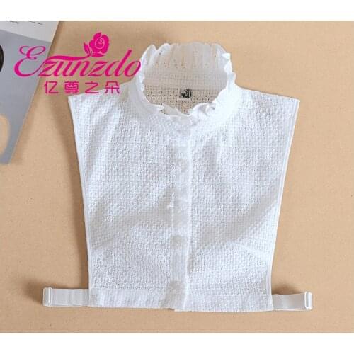 Shirt Fake Collar Vintage solid White Black Tie Detachable Collar Lapel Dickie False Collar removable Women Clothes Accessories