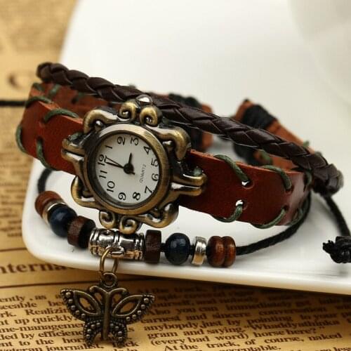 New Jewelry Sweet Lovely Mixed Batch Fashion Temperament Versatile Leather Bracelet Watch Women Wristwatch