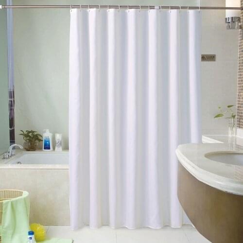 Solid White Bath Waterproof Thicken Fabric Bathroom Shower Curtain in the Bathroom for Modern Accessory Bathroom Decor Product