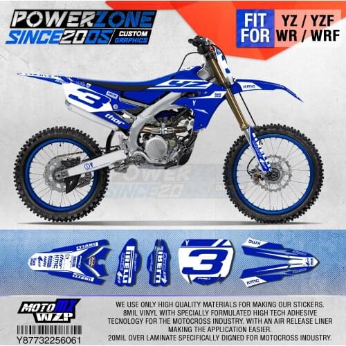 PowerZone Customized Team Graphics Backgrounds Decals 3M Custom Stickers For YAMAHA YZF250FX 14-18 YFZ 19 YZF450 14-17 18-19 061