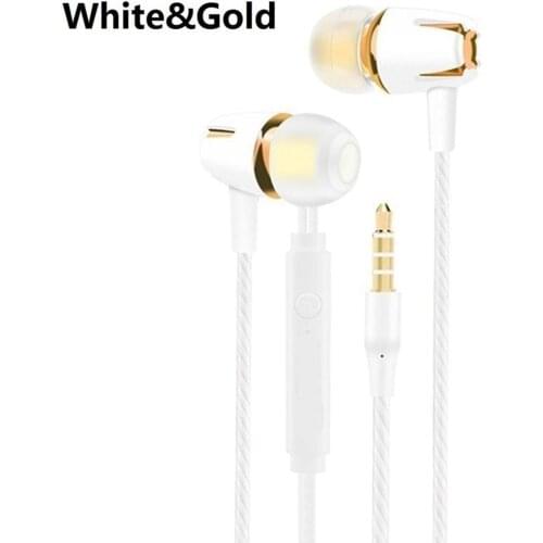 Wired Earphone Electroplating Bass Stereo In-ear Earphone with Mic Handsfree Call Phone Headset for Android Ios ONLENY 3.5mm 1.2