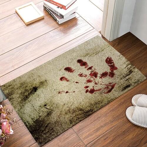 Retro Blood Handprint Under A Pet Water Food Bowl Dirt Debris Mud Trapper Boot Shoes Scraper Accessory Sets Floor Carpets Natura