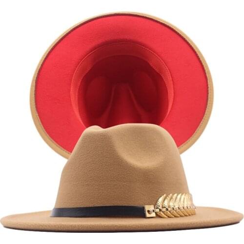 NEW Men Women Fedoras Men Fashion Jazz Hat Metal Fish Bone Woolen Blend Cap Spring Winter Autumn Outdoor Panama Trilby Hat