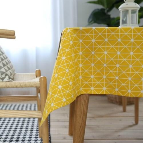 Modern Simple Small Fresh Tablecloth Cotton Linen Table Cloth Yellow Dining Table Cover Coffee Table Tablecloths Mantel Mesa