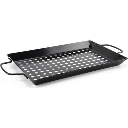 Heavy Duty Non-Stick Grill Topper Non-Stick Rust Resistant Grill Pan with Handle