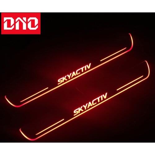 DNO Pedal LED Car Light Door Sill Scuff Plate Pathway Dynamic Streamer Welcome Lamp For Mazda 3 Skyactiv 2015 2016 2017 2018