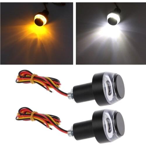 LED Handlebar Motorcycle Turn Signal Light Amber Indicator Flasher Blinker Grip