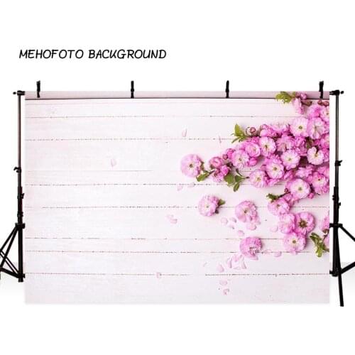 MEHOFOTO Vinyl Photography Background Pink flower Vivid Wood Floor Birthday Children Fotografia Backgrounds for Photo Studio