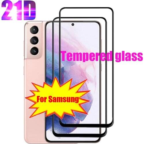 Tempered Glass For Samsung S21 Plus Ultra Screen Protector S10 E S9 S8 5G S20 Glass Note 8 9 10 20 S 10 9 8 21 Full Cover Film