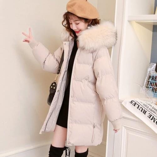Winter Clothes Women Jacket Korean Style Cotton Jacket Womens Big Fur Collar Hooded Parkas Woman Coats Female Jackets WPY962