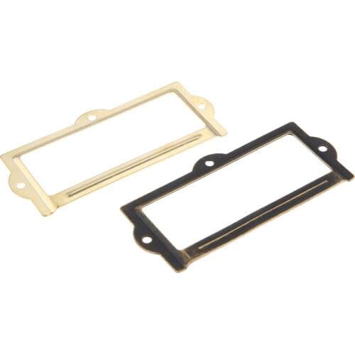 2pcs/kit Antique Bronze/Gold Label Pull Frame Handle File Name Card Holder Furniture Cabinet Drawer Box Knobs 90*42mm w/screws