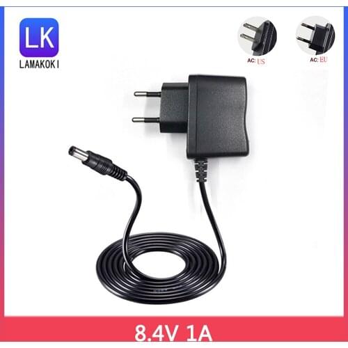 High quality 8.4V 1A polymer lithium battery charger 8.4 V Volt Power supply Adapter Charger 7.4V 1A full of lights