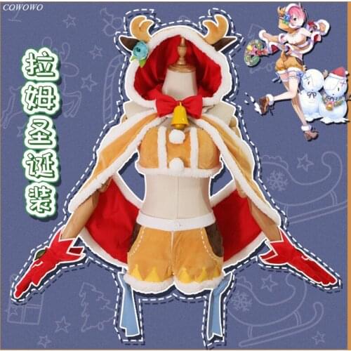 Anime! Re:Life In A Different World From Zero Ram White Cat Project Linkage Lovely Uniform Cosplay Costume Christmas Suit NEW