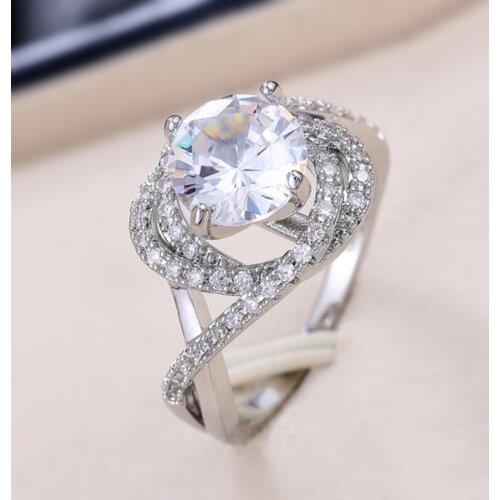CAOSHI Delicate Silver Color Wedding Rings for Women Inlaid Brilliant Cubic Zirconia Trendy Anniversary Party Jewelry Gift Hot