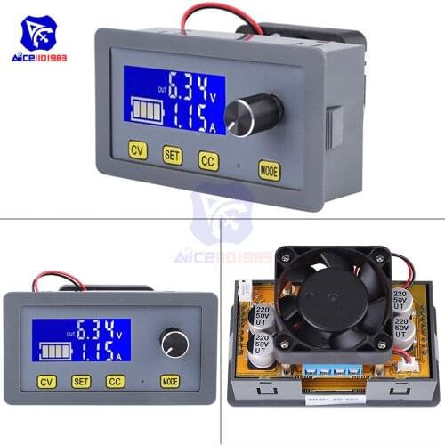 Diymore LCD Digital DC-DC 6 -32V to 0 -32V 5A Step Down Buck Converter Power Supply Module with Fan Adjustable Voltage Regulator