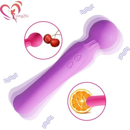 JingZhi Silicone Vibrator Female Adult Sex Toys AV Wand Stick Dildo Clitoral G-spot Stimulation Female Massage Masturbation Toys