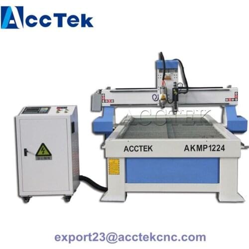 Double heads cnc router 1212 1224 1325 combining wood metal cutting plasma machine