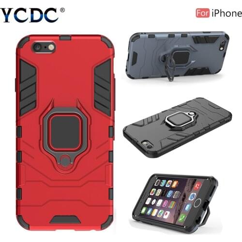 Dual Layer Shockproof Magnetic Car Holder TPU+PC Ring Stand Case For iPhone 12 11 Pro Max X XR XS Max 8 7 6 6s Plus SE 2020
