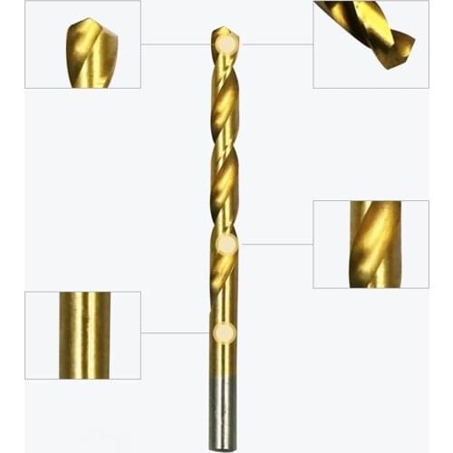 New 13pcs 1.5-6.6mm Cobalt Drill Bit Titanium Coated High Speed Steel Woodworking Set Drilling Tools for Metal Wood Spiral Screw