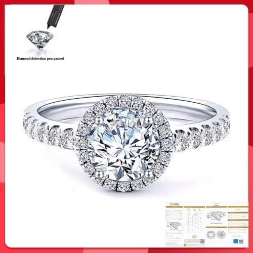 Moissanite Rings for Women 925 Solid Sterling Silver class 4 claw lab Diamond ring for Engagement Wedding bride