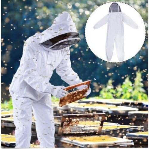 Full Body Protection Beekeeping Suit Cotton Beekeeper Costume Safty Veil Hood Hat Clothes Suit Beekeepers Bee Equipment WJ79