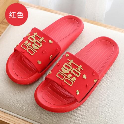 Red / Wedding / home / couple slippers летние шлепанцы summer house slippers