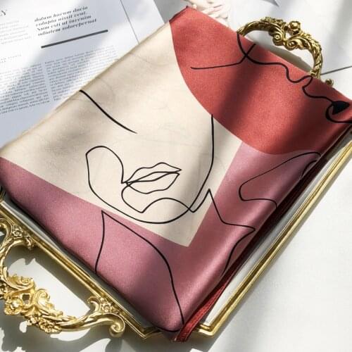 Square Shawl 100% Silk Scarf Women Printed Floral Silk Shawl 90*90 cm