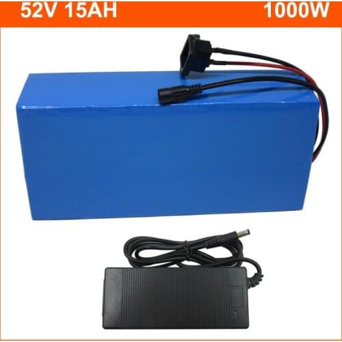 750W 14S 52V 15AH Lithium 18650 Battery Pack 500W 1000W 51.8V Electric Bike Bicycle Batteries with BMS 58.8V 2A charger