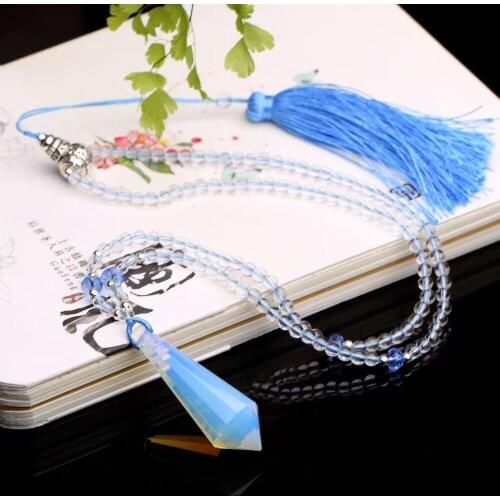 Quartz crystal wand point healing stones opal Spirit pendulum pendant for gifts