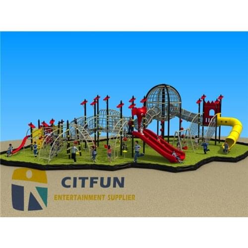 New Design more challenge multi-function fitness equipment outdoor play structure climbing net OP14-135F